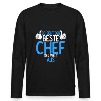 So Sieht Der Beste Chef Der Welt Aus Hübscher Boss - Männer Premium Bio Langarmshirt - Schwarz - Vorne - Nico (187cm)