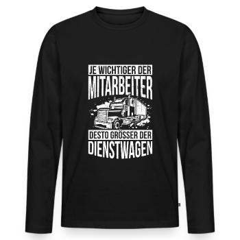 Trucker LKW bester Mitarbeiter Lastkraftwagenfahre - Männer Premium Bio Langarmshirt - Schwarz - Vorne - Nico (187cm)