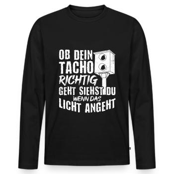Schrauber Mechaniker Tuning Licht Tacho Rennwagen - Männer Premium Bio Langarmshirt - Schwarz - Vorne - Nico (187cm)