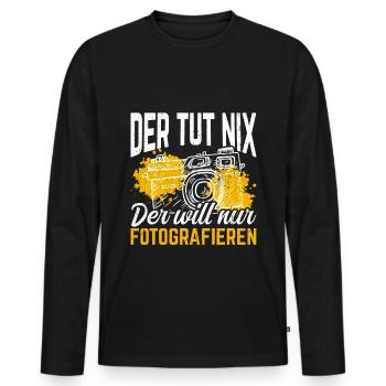 Kamera Fotokamera Spruch Fotografieren Fotograf Ka - Männer Premium Bio Langarmshirt - Schwarz - Vorne - Nico (187cm)