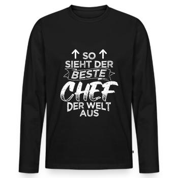 So Sieht Der Beste Chef Der Welt Aus Hübsche Führu - Männer Premium Bio Langarmshirt - Schwarz - Vorne - Nico (187cm)