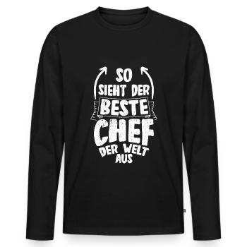 So Sieht Der Beste Chef Der Welt Aus Vorgesetzter - Männer Premium Bio Langarmshirt - Schwarz - Vorne - Nico (187cm)