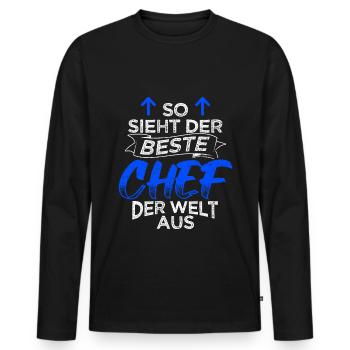 So Sieht Der Beste Chef Der Welt Aus Vorgesetzter - Männer Premium Bio Langarmshirt - Schwarz - Vorne - Nico (187cm)