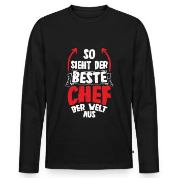 So Sieht Der Beste Chef Der Welt Aus Hübscher Boss - Männer Premium Bio Langarmshirt - Schwarz - Vorne - Nico (187cm)