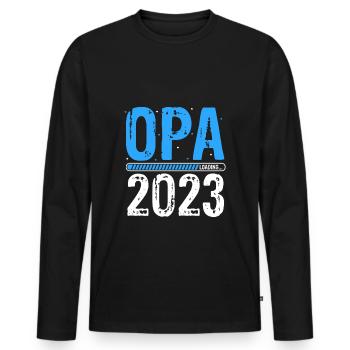 Opa Loading 2023 Babyankündigung Geburt Babygesche - Männer Premium Bio Langarmshirt - Schwarz - Vorne - Nico (187cm)