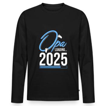 Opa Loading 2025 Babyankündigung Geburt Familienop - Männer Premium Bio Langarmshirt - Schwarz - Vorne - Nico (187cm)