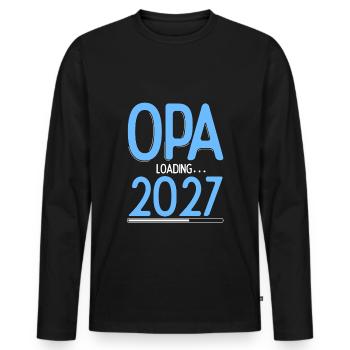 Opa Loading 2027 Babyankündigung Geburt Schwangers - Männer Premium Bio Langarmshirt - Schwarz - Vorne - Nico (187cm)