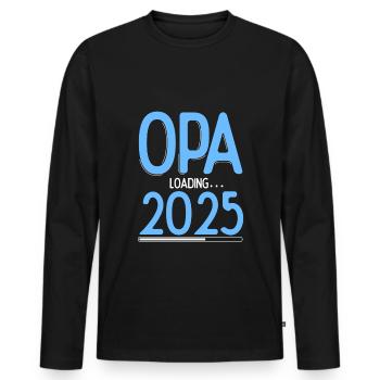 Opa Loading 2025 Babyankündigung Geburt Schwangers - Männer Premium Bio Langarmshirt - Schwarz - Vorne - Nico (187cm)