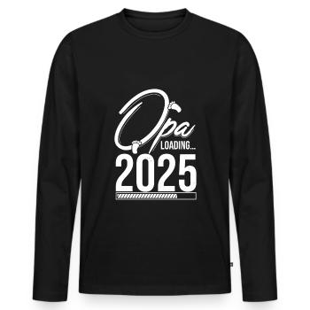 Opa Loading 2025 Babyankündigung Geburt Babygesche - Männer Premium Bio Langarmshirt - Schwarz - Vorne - Nico (187cm)