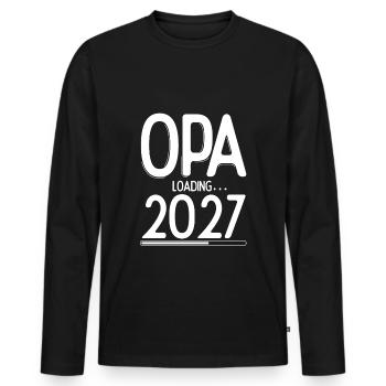 Opa Loading 2027 Babyankündigung Geburt Familienop - Männer Premium Bio Langarmshirt - Schwarz - Vorne - Nico (187cm)