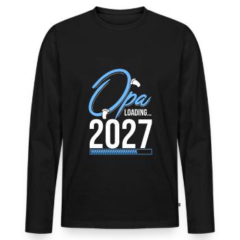 Opa Loading 2027 Babyankündigung Geburt Familienop - Männer Premium Bio Langarmshirt - Schwarz - Vorne - Nico (187cm)