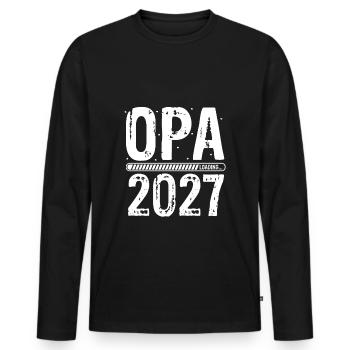 Opa Loading 2027 Babyankündigung Geburt Schwangers - Männer Premium Bio Langarmshirt - Schwarz - Vorne - Nico (187cm)