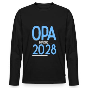 Opa Loading 2028 Babyankündigung Geburt Schwangers - Männer Premium Bio Langarmshirt - Schwarz - Vorne - Nico (187cm)