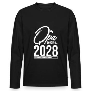 Opa Loading 2028 Babyankündigung Geburt Babygesche - Männer Premium Bio Langarmshirt - Schwarz - Vorne - Nico (187cm)