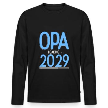 Opa Loading 2029 Babyankündigung Geburt Schwangers - Männer Premium Bio Langarmshirt - Schwarz - Vorne - Nico (187cm)