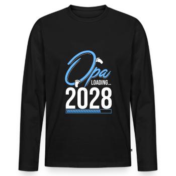 Opa Loading 2028 Babyankündigung Geburt Familienop - Männer Premium Bio Langarmshirt - Schwarz - Vorne - Nico (187cm)
