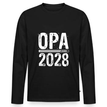 Opa Loading 2028 Babyankündigung Geburt Schwangers - Männer Premium Bio Langarmshirt - Schwarz - Vorne - Nico (187cm)