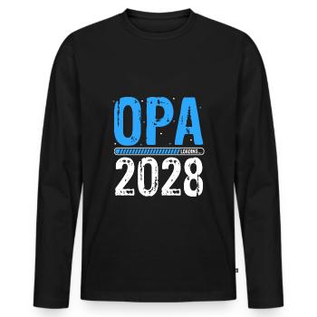 Opa Loading 2028 Babyankündigung Geburt Babygesche - Männer Premium Bio Langarmshirt - Schwarz - Vorne - Nico (187cm)