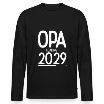 Opa Loading 2029 Babyankündigung Geburt Familienop - Männer Premium Bio Langarmshirt - Schwarz - Vorne - Nico (187cm)