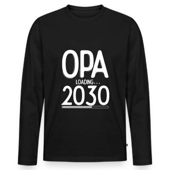 Opa Loading 2030 Babyankündigung Geburt Familienop - Männer Premium Bio Langarmshirt - Schwarz - Vorne - Nico (187cm)