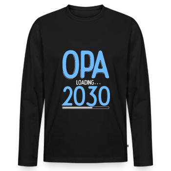 Opa Loading 2030 Babyankündigung Geburt Schwangers - Männer Premium Bio Langarmshirt - Schwarz - Vorne - Nico (187cm)