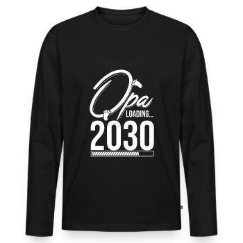 Opa Loading 2030 Babyankündigung Geburt Babygesche - Männer Premium Bio Langarmshirt - Schwarz - Vorne - Nico (187cm)