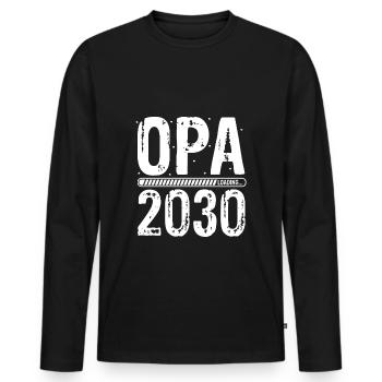 Opa Loading 2030 Babyankündigung Geburt Schwangers - Männer Premium Bio Langarmshirt - Schwarz - Vorne - Nico (187cm)