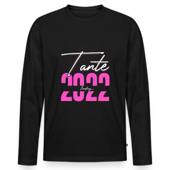 Tante Loading 2022 Babyankündigung Geburt Beste Ta - Männer Premium Bio Langarmshirt - Schwarz - Vorne - Nico (187cm)