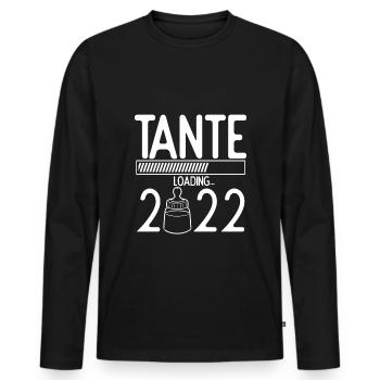 Tante Loading 2022 Babyankündigung Geburt Beste Ta - Männer Premium Bio Langarmshirt - Schwarz - Vorne - Nico (187cm)