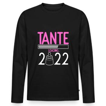 Tante Loading 2022 Babyankündigung Geburt Schwange - Männer Premium Bio Langarmshirt - Schwarz - Vorne - Nico (187cm)