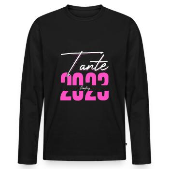 Tante Loading 2023 Babyankündigung Geburt Babygesc - Männer Premium Bio Langarmshirt - Schwarz - Vorne - Nico (187cm)