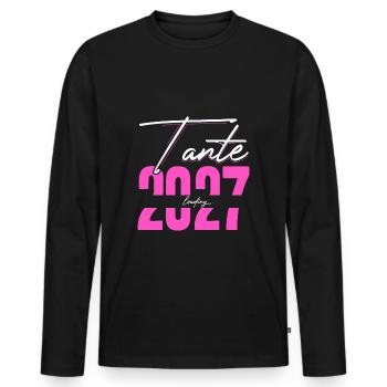 Tante Loading 2027 Babyankündigung Geburt Babygesc - Männer Premium Bio Langarmshirt - Schwarz - Vorne - Nico (187cm)