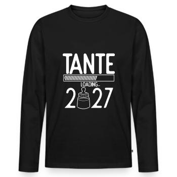 Tante Loading 2027 Babyankündigung Geburt Babygesc - Männer Premium Bio Langarmshirt - Schwarz - Vorne - Nico (187cm)