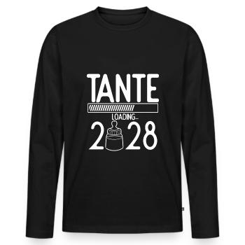 Tante Loading 2028 Babyankündigung Geburt Schwange - Männer Premium Bio Langarmshirt - Schwarz - Vorne - Nico (187cm)