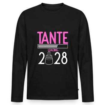 Tante Loading 2028 Babyankündigung Geburt Babygesc - Männer Premium Bio Langarmshirt - Schwarz - Vorne - Nico (187cm)