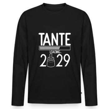 Tante Loading 2029 Babyankündigung Geburt Beste Ta - Männer Premium Bio Langarmshirt - Schwarz - Vorne - Nico (187cm)