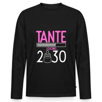Tante Loading 2030 Babyankündigung Geburt Schwange - Männer Premium Bio Langarmshirt - Schwarz - Vorne - Nico (187cm)