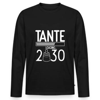 Tante Loading 2030 Babyankündigung Geburt Familien - Männer Premium Bio Langarmshirt - Schwarz - Vorne - Nico (187cm)