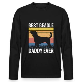 Meilleur Beagle Daddy Ever Dog Lover Dog Possessions - T-shirt manches longues Premium bio Homme - noir - Devant - Nico (187cm)