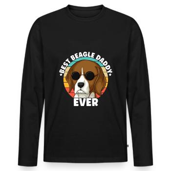 Beagle Dog Dad Dog Lover Dog Owner - Men's Premium Organic Long Sleeve Shirt - black - Front - Nico (187cm)