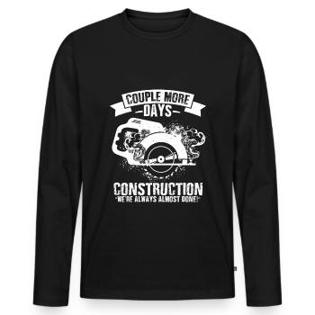 Construction Construction Site Construction Worker Building Family Tisc - Men's Premium Organic Long Sleeve Shirt - black - Front - Nico (187cm)