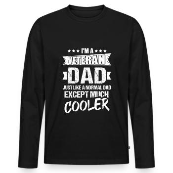 I'm A Veteran Dad Just Like A Normal Dad Except Mu - Männer Premium Bio Langarmshirt - Schwarz - Vorne - Nico (187cm)
