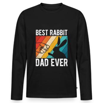 Best Rabbit Dad Ever Bunny Dad Rabbit Vintage H - Men's Premium Organic Long Sleeve Shirt - black - Front - Nico (187cm)