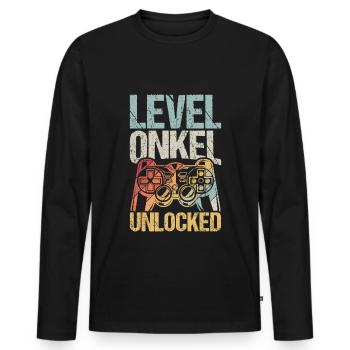Onkel Geburtstag Baby Geburt Party Gaming Controll - Männer Premium Bio Langarmshirt - Schwarz - Vorne - Nico (187cm)