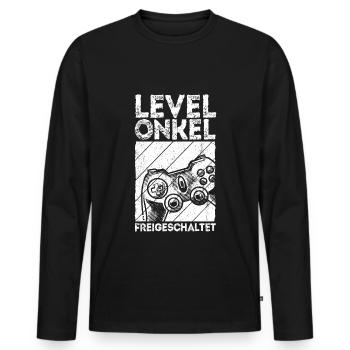 Onkel Geburtstag Baby Geburt Party Gaming Gamer Zo - Männer Premium Bio Langarmshirt - Schwarz - Vorne - Nico (187cm)