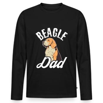 Beagle Dad Dog Dad Dad Dad Owner Fun Dogs - Men's Premium Organic Long Sleeve Shirt - black - Front - Nico (187cm)