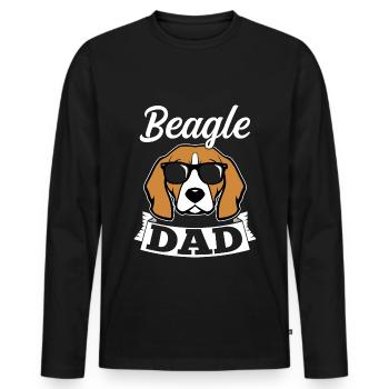 Beagle Dad Dog Dad Dad Dad Dog Dad Dad - Men's Premium Organic Long Sleeve Shirt - black - Front - Nico (187cm)