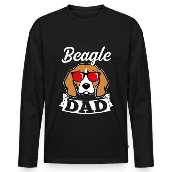 Beagle Dad Dog Dad Dad Dad Owner Fun Dogs - Men's Premium Organic Long Sleeve Shirt - black - Front - Nico (187cm)
