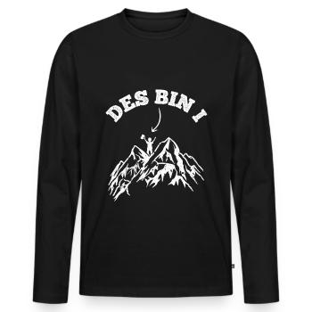 Des Bin I Bier Bergsteiger Klettern Natur Alpen Bi - Männer Premium Bio Langarmshirt - Schwarz - Vorne - Nico (187cm)