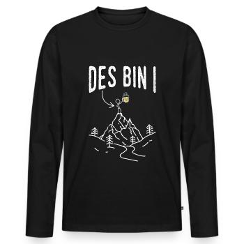 Des Bin I Bier Bergsteiger Klettern Natur Alpen Bi - Männer Premium Bio Langarmshirt - Schwarz - Vorne - Nico (187cm)